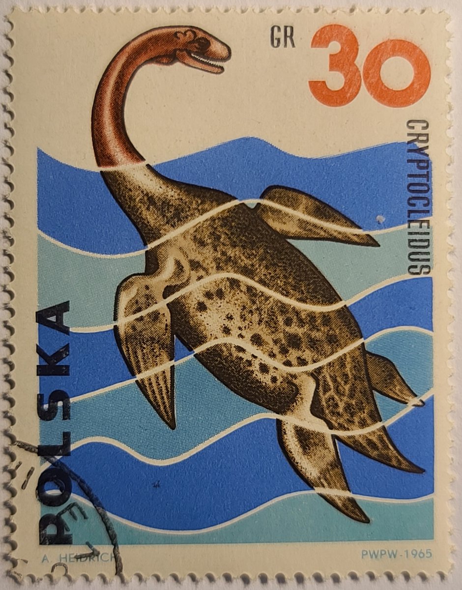 PostalPleasures's tweet photo. Here is another #dinosaur stamp, this time a #Cryptoclidus from the same #Poland series as the #Edaphosaurus stamp which I found in my prior stamp unboxing &amp; sorting video.

Here is a link to the video where I find this stamp: 
https://t.co/7jvFva7nyK

#Philately #Paleontology https://t.co/vu9Z4uuBpy