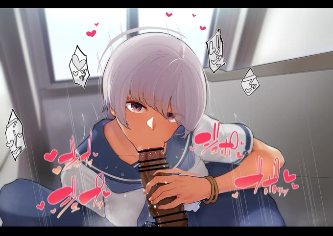 階段でこっそりフェラ 