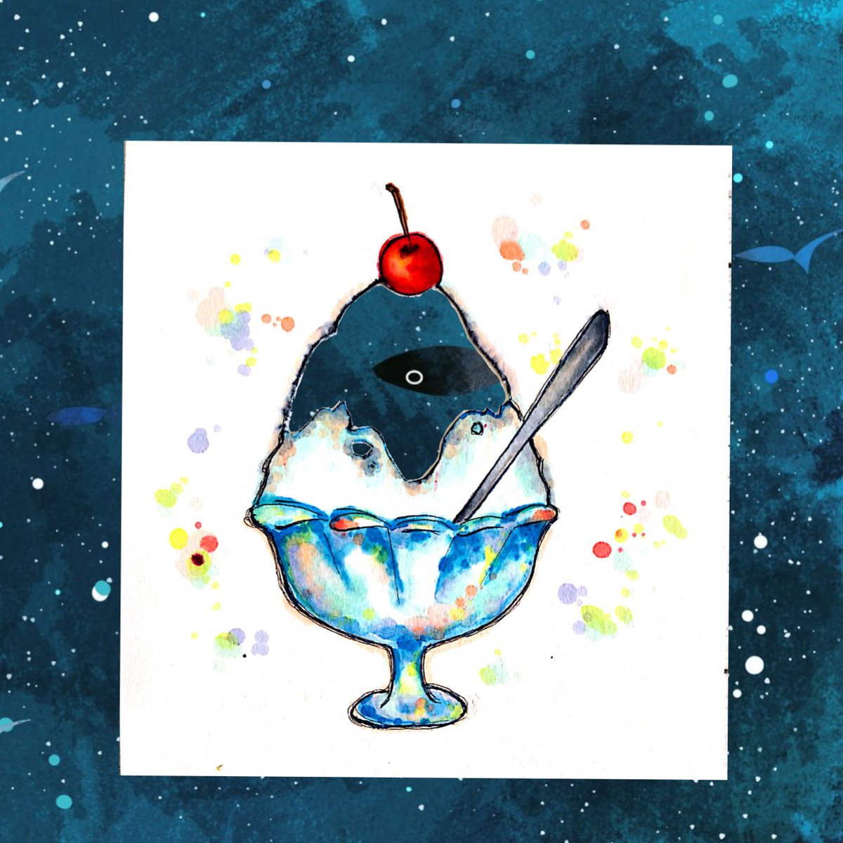 けい 手描きフォトフレーム かずのこさん Kazunoko Zunoco のフリー宇宙 と私の切り絵をコラボさせてみました めっちゃ可愛い キリトリセカイ アナログ イラスト 切り絵 絵描きさんと繋がりたい