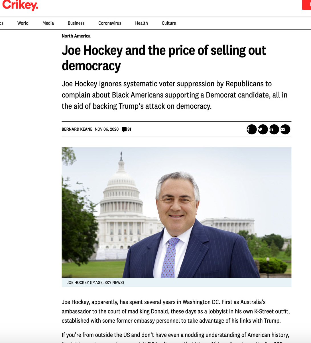 At times it seems as if Joe Hockey's entire reason for being in the US at our expense was for him to run the unofficial fan club for Donald Trump's Australian Ambassadors Wanting To Open A Consultancy In WashingtonHockey's unquestioning championing of Trump has been nauseating.