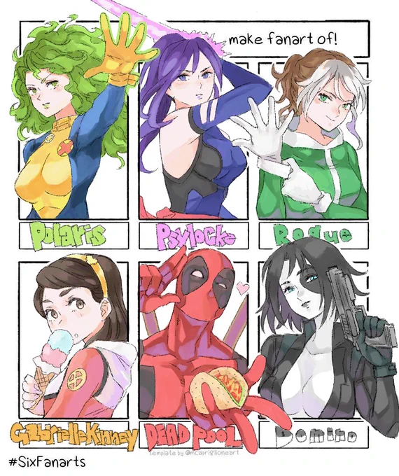 一先ずXmenだけでまとめてみました!
#SixFanartsChallenge 