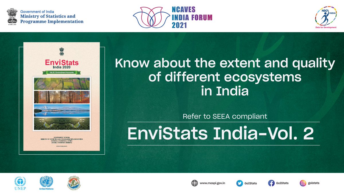 GoIStats's tweet photo. To know about the extent and quality of different ecosystems, land, air, water, soil, forests, biodiversity in India, read EnviStats India- Vol-II: https://t.co/ZlEvAJVULY
Visit https://t.co/mrRt8PeaL1 to know more #NCAVESINDIA2021 https://t.co/JaR7TwtHCm