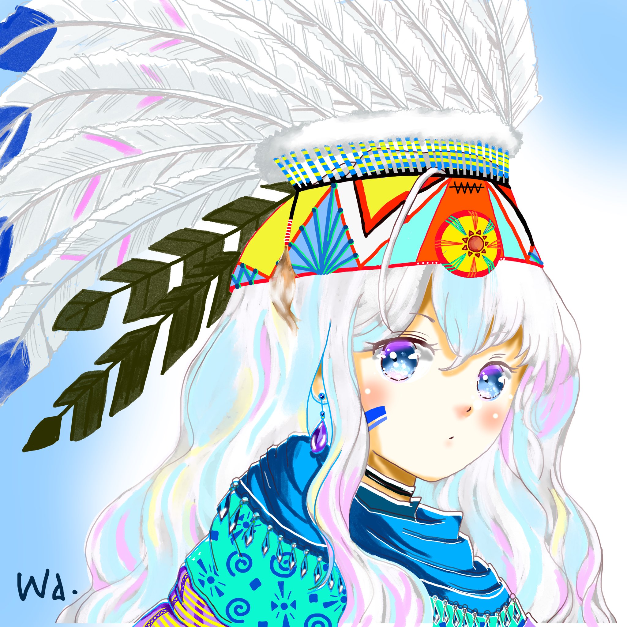 若葉 どうしても描きたくなった ネイティブ アメリカン イラスト T Co 19cerwmbnk Twitter