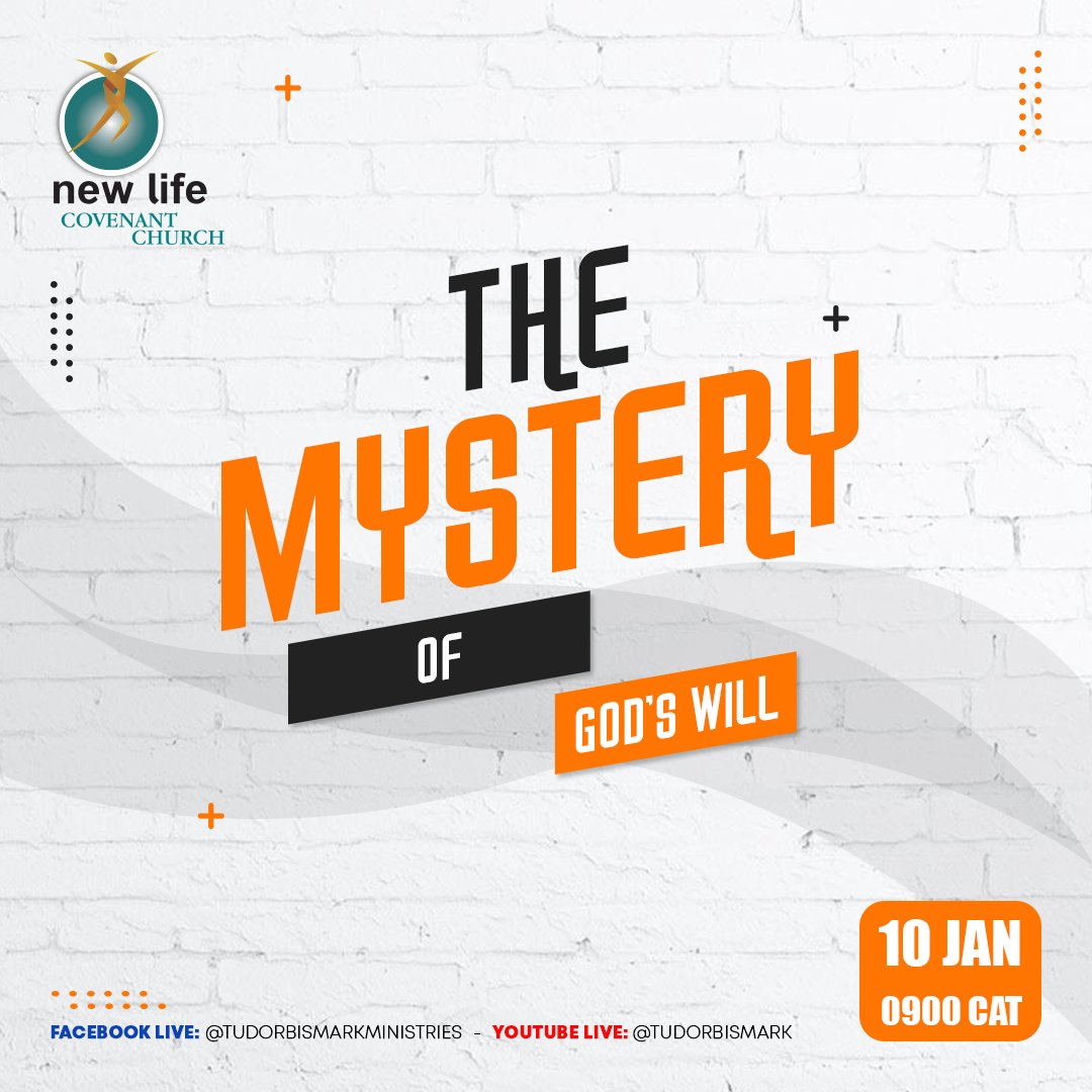 Join Bishop Tudor Bismark and New Life Covenant Church tomorrow at 0900 CAT, as he continues with his Entering The Kingdom series, sermon is entitled "The Mystery of God's Will". Live broadcast will be on Facebook Live <a href="/TudorBismark/">Bishop Tudor Bismark</a>Ministries and Youtube Live @TudorBismark.