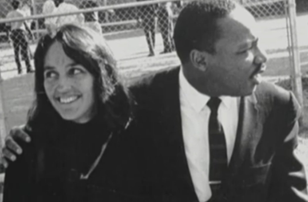 Joan Baez pictured marching with Martin Luther King on multiple occasions