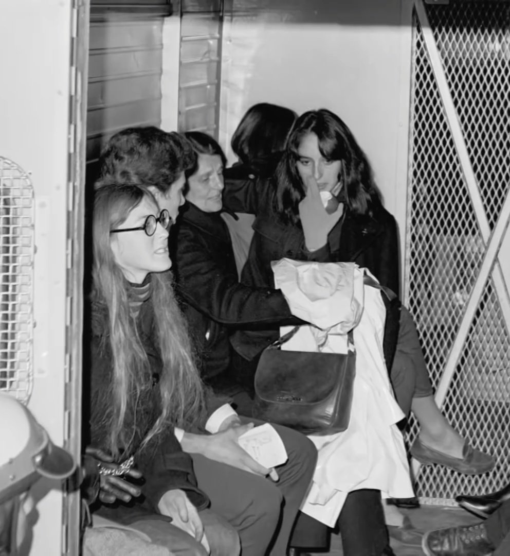 Joan Baez being arrested together with her mother for protesting the Vietnam War