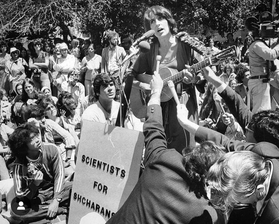 throughout the years she attended various protests organized by UC Berkeley students demonstrating for free speech, civil rights and against fascism