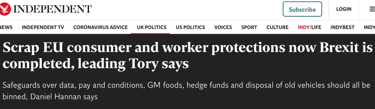 Oh, how could I forget this. Also forewarned as being part of the Tory plan behind Brexit, now we see they aren’t even pretending it wasn’t their aim all along.