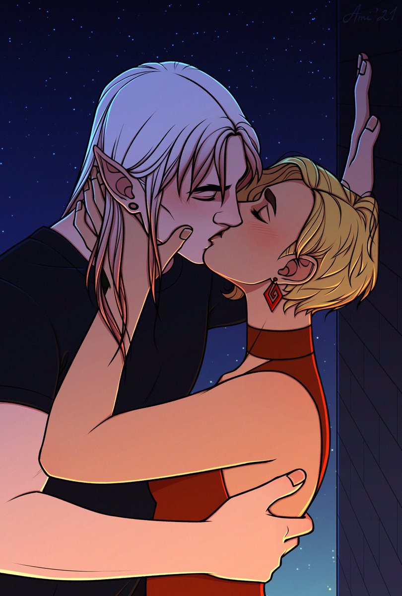 whaeverstudios's tweet photo. Remember #wsinktober day 24 - allowing oneself to feel? 
They have. 
(by @chrysalidami)

#whaeverstudios #wintersands #visualnovel #fantasy #romance #kiss #elf #keeperoffire #hotstuff #feels #gamedev #indiedev #fanart #art #desire https://t.co/mQ4zRSLjlT