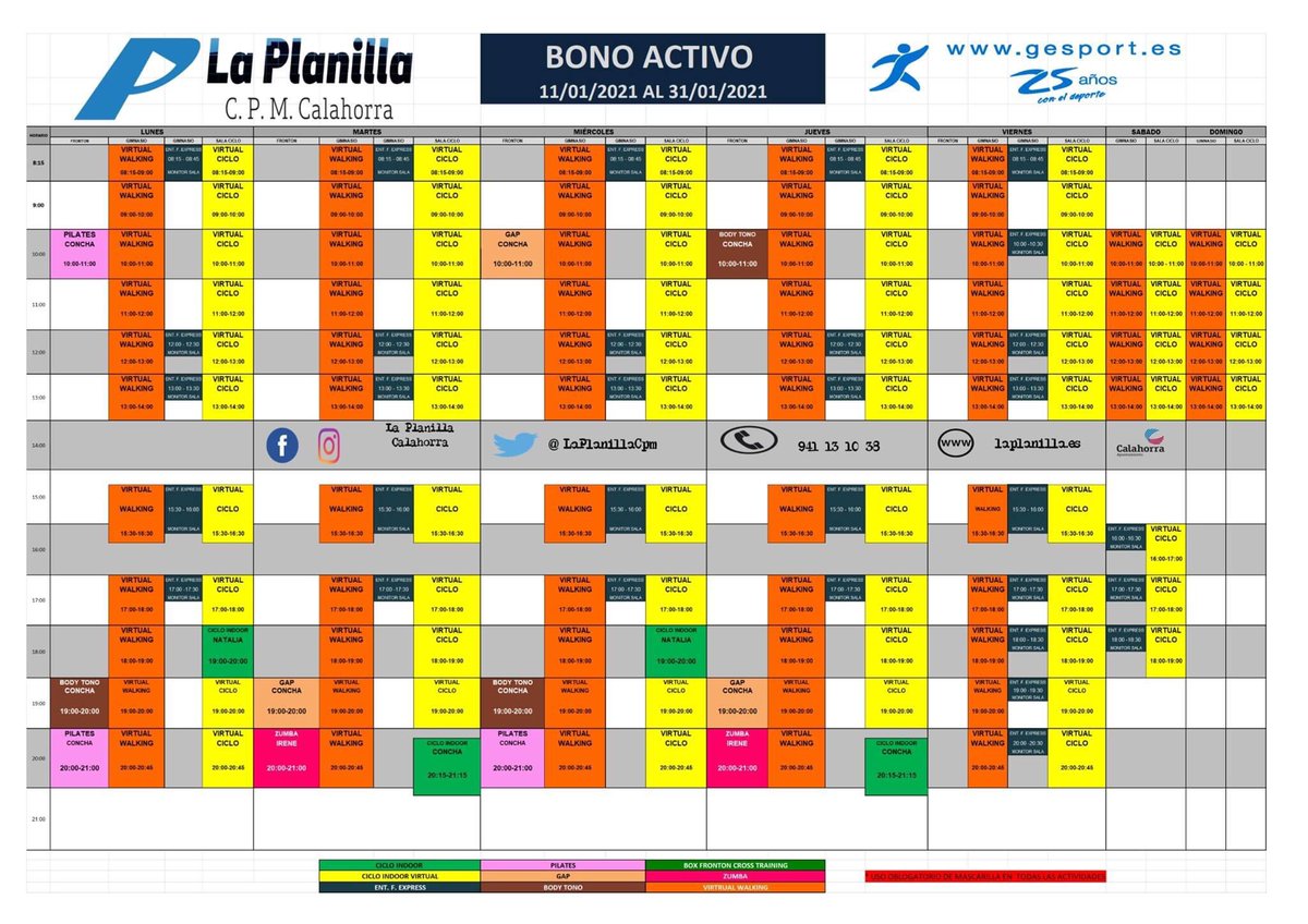 laplanillacpm's tweet photo. 🔥¡Ya tenemos nueva parrilla de actividades dirigidas! 💪 Acuérdate: Durante el mes de ENERO, las actividades dirigidas serán gratuitas para todos nuestros abonados/as. 🙌

.
🙌¡Abónate ya y empieza a disfrutar de nuestras actividades dirigidas!
¡El deporte!  @aytocalahorra https://t.co/DexaJGHpQL