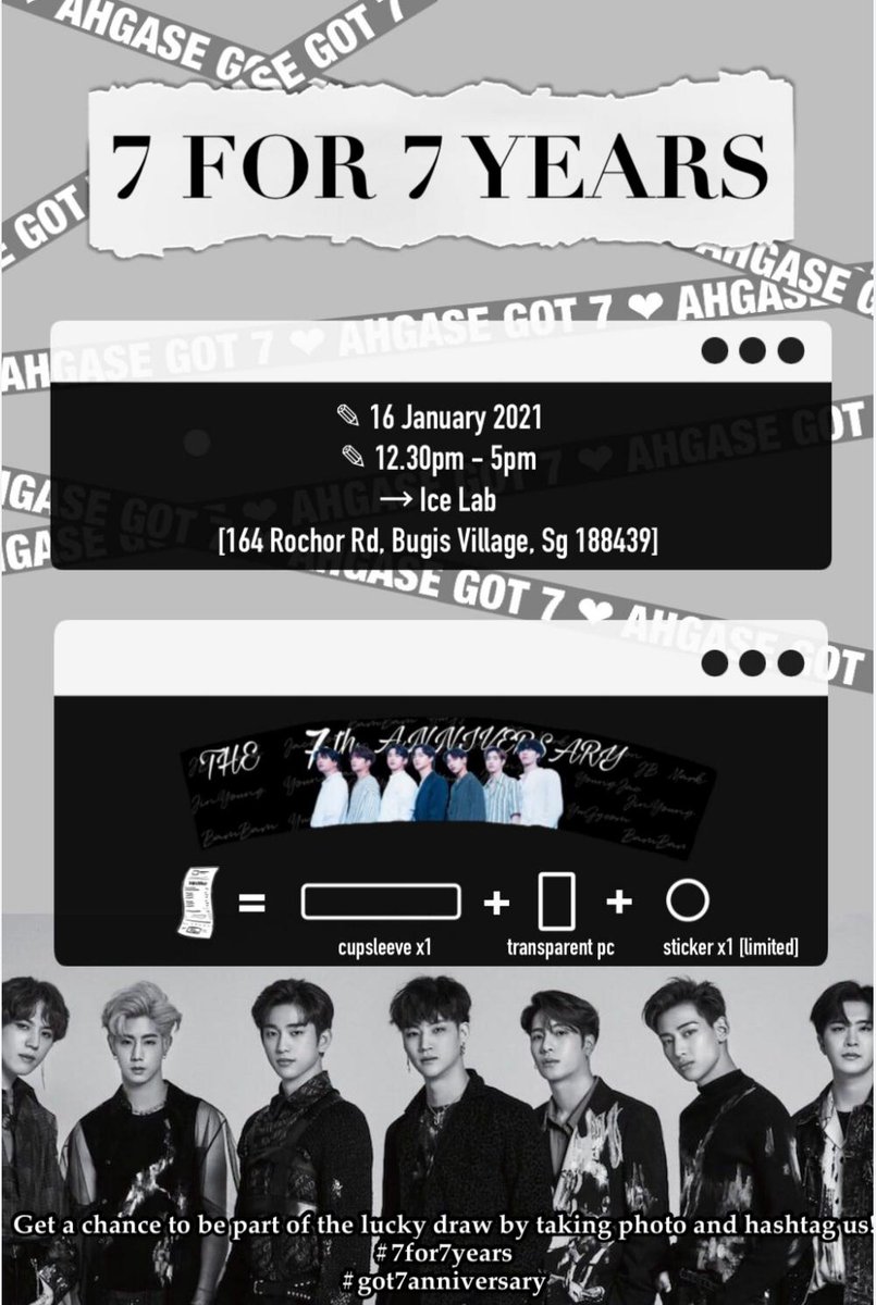ahgasecafe_'s tweet photo. 𝟟 𝕗𝕠𝕣 𝟟 𝕪𝕖𝕒𝕣𝕤

•𝐆𝐎𝐓𝟕 𝟕𝐭𝐡 𝐚𝐧𝐧𝐢𝐯𝐞𝐫𝐬𝐚𝐫𝐲 𝐞𝐯𝐞𝐧𝐭•

🗓 𝟷𝟼 ᴊᴀɴ 𝟸𝟶𝟸𝟷
📌@ɪᴄᴇʟᴀʙᴄᴀғᴇ
🕧 𝟷𝟸.𝟹𝟶ᴘᴍ - 𝟻ᴘᴍ

🕊️Pls do follow @ahgasecafe_ on Instagram/Twitter for updates! See you there 🕊️
#7for7years #got7anniversary https://t.co/KvBCiLL1nn