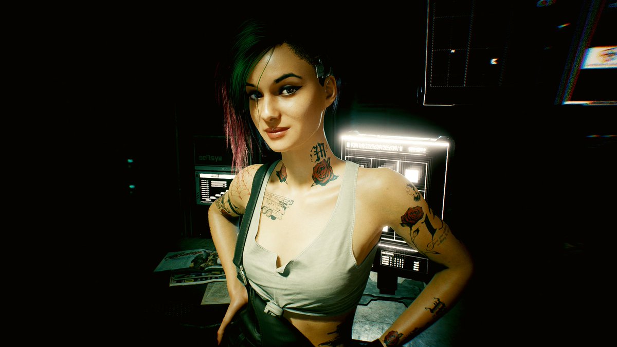 sunfireNZ's tweet photo. Portrait, sights and action covered. PhotoMode is my biggest distraction in this game. Nova! #Shutterpunk2077 #JudyAlvarez #NightCity #Cyberpunk2077 https://t.co/qk577uXHH8