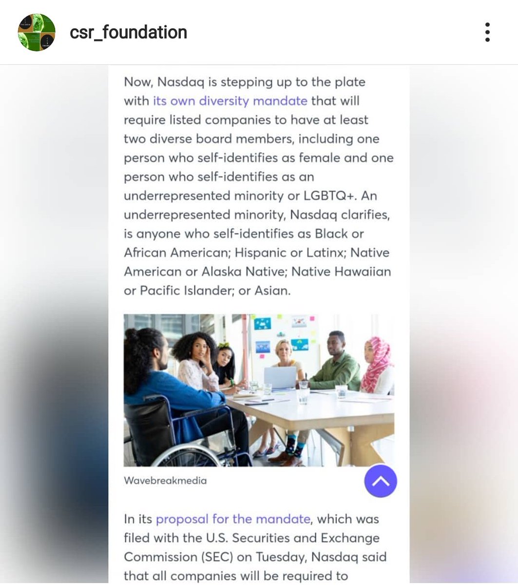 csr_foundation's tweet photo. #NASDAQ will require all listed companies to have 2 diverse board members. CEO Adena Friedman "We are taking the lead here because there has been so little action on this front &amp; we think it's an important thing for us to do." 75% of the 3,200 listed corps don't meet the criteria https://t.co/PLEA9vG9nF