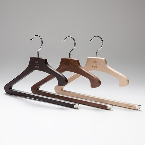 Wooden designer trouser hanger is an innovative, practical and functional hanger with an effective non-slip bar. All clothes hangers can be customized as per your requirement.   #coathangers #trouserhanger #woodenhanger #interiordesign #decor #wardrobedesign