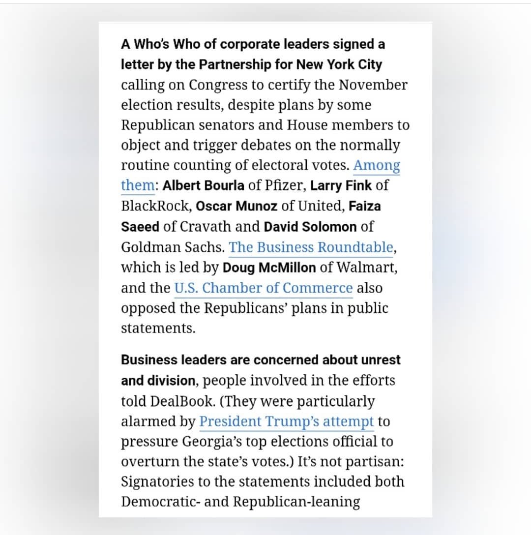 csr_foundation's tweet photo. More than 170 corporate leaders signed letter urging Congress to certify electoral college vote certifying the November 2020 election of Joe Biden as president. #csr #democracy #Corporatesocialresponsibility https://t.co/dF1lM59MLF