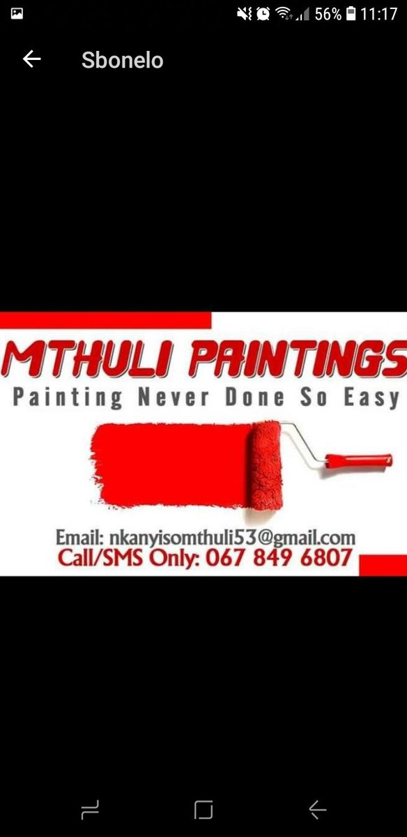 SboneloMthuli's tweet photo. #DJSBU we do interior and exterior paintings at a very low cost. You can easily contact us on 0712858778 for a quotation. https://t.co/daFI6HpnfB