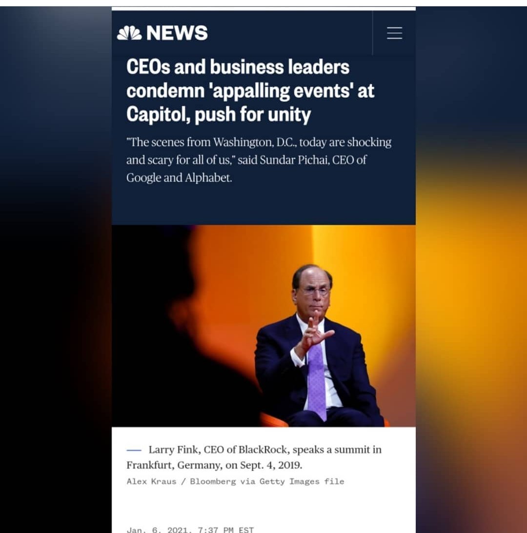 csr_foundation's tweet photo. CEOs and business leaders strongly condemn the violence and insurrection by the mob of Trump supporters at the United States Capitol on January 5, 2020. #csr #democracy #Corporatesocialresponsibility #ceoactivism https://t.co/ZDEnefsvLW