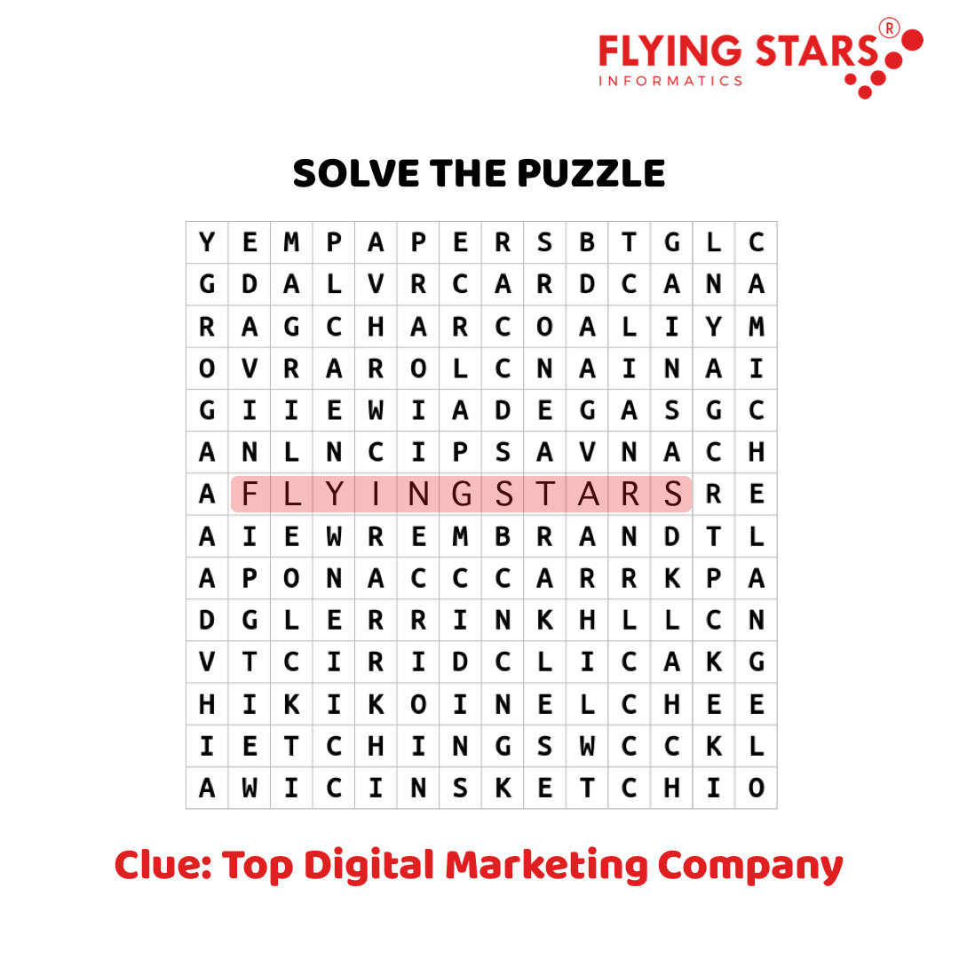 flyingstarsgrp's tweet photo. Solve the puzzle
Clue: Top Digital Marketing Company

Our Website: https://t.co/pSznei59dk
Mail us: info@flyingstars.co
Call Us: +91 9949454848

#digitalmarketing #marketing #website #socialmediamarketing #seo #emailmarketing #socialmedia #ppc #digitalagency #digitalbranding https://t.co/ve0GLi6tET