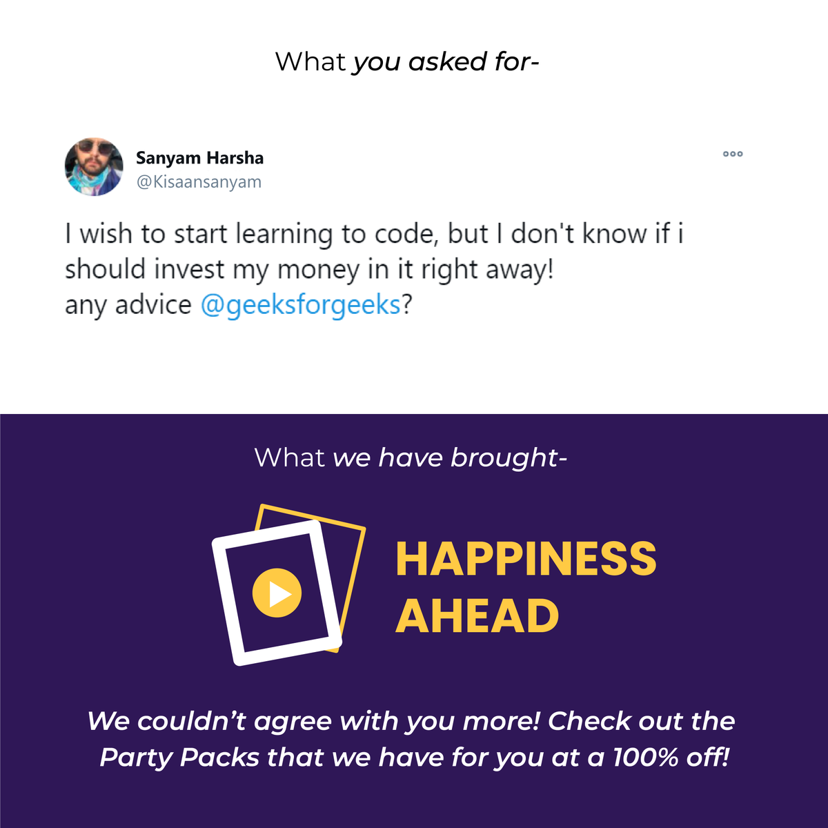 geeksforgeeks's tweet image. #ResolutionDays2021 are here to give you all that you asked for, and much more! 

Only 2 days left! Don't miss out on the deals of the Year!

#Learnprogramming #learntocode #codenewbie #offers #SaturdayMotivation #Dsa #100DaysOfCode #dealofthday #sale #onlinelearning #GFG