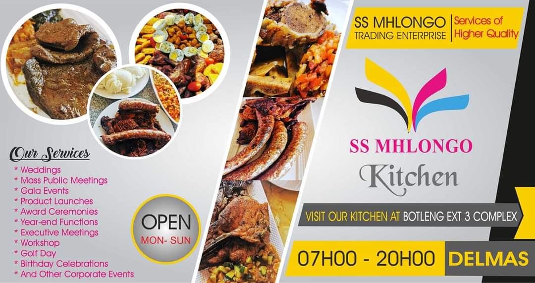 Sizwe_Lux's tweet photo. SS Mhlongo Trading Enterprise (Pty) Ltd is a multi- purpose company that majors in Catering, decoration, industrial cleaning, PPE supply and transportation, we are based in Mpumalanga, Delmas 2210
#SSKitchen
#ServiceOfHighQuality
#DJSBU https://t.co/rreiKmhKge