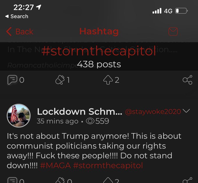 He needs "mainstream media" to get attention and be disruptive.  @parler_app or  @getongab are not mainstream. (3/4)