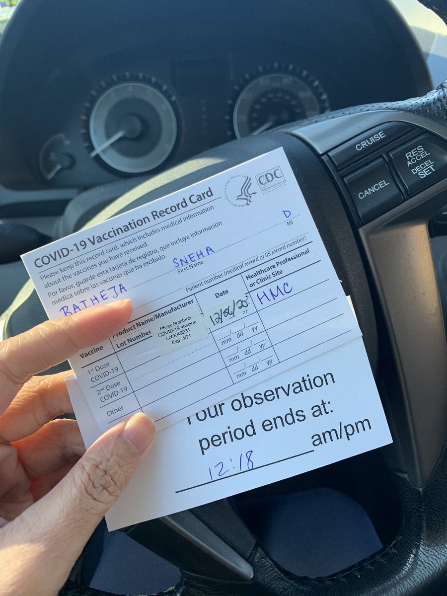 sdbatheja's tweet photo. So excited to receive the #PfizerVaccine ! And even more happy to be doing my part to support patients and their families during this difficult time! https://t.co/NebWNygSrD