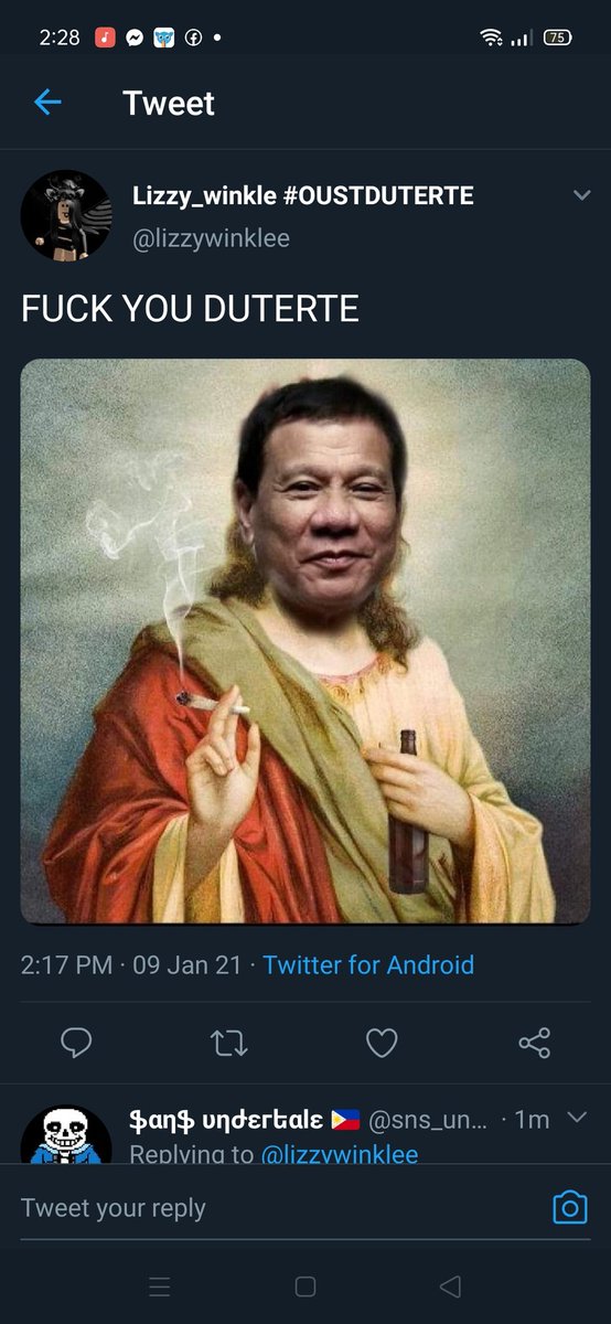 sns_undrtle's tweet photo. Huwag mong bastusin ang presidente ng pilipinas, maari ka nang makasuhan ang mga pinagagawa mo https://t.co/koimvOj3Mb