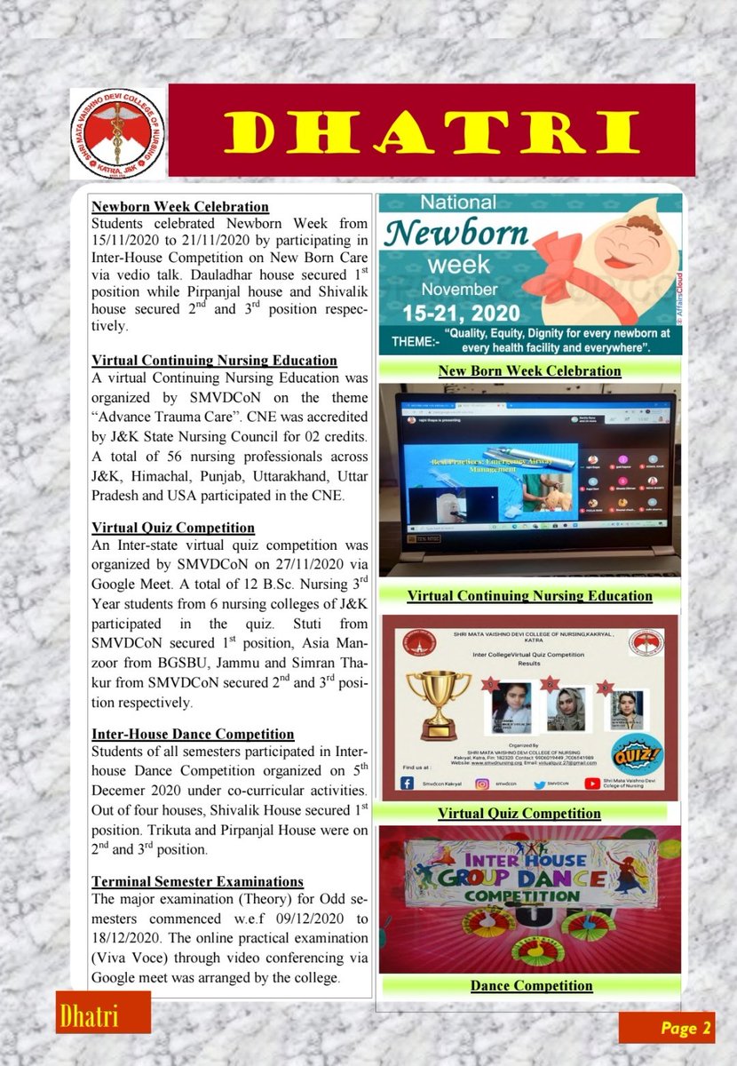 SMVDCoN's tweet photo. Education is not the filling of a pail but the lighting of a fire." ~ William Butler Yeats
Dhatri a quarterly newsletter from Smvdcon Kakryal 
Volume 16,2020 https://t.co/zRQIGIZ7tq