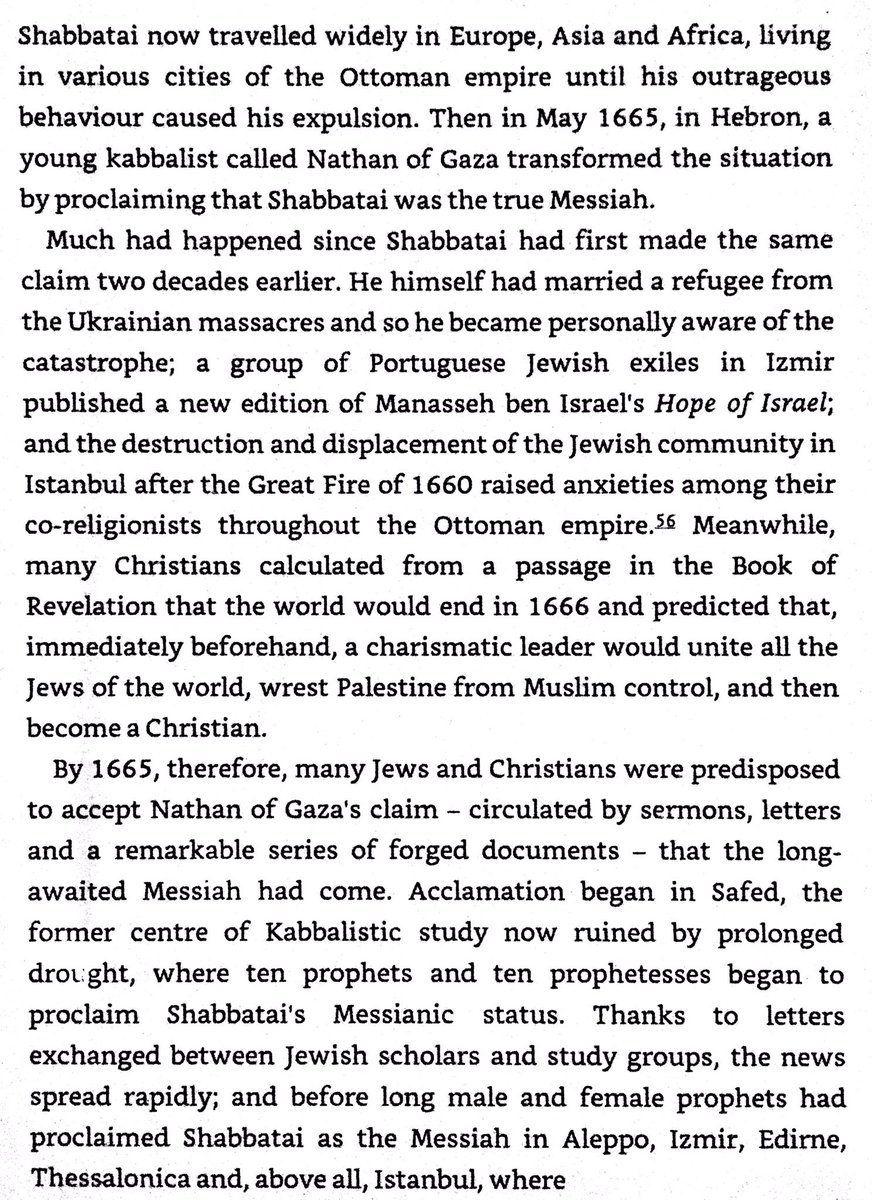 Authority of Torah within Jewish community had weakened in 17th century & was replaced by Kabbalah. Shabbati Zvi won support as Messiah. Ottomans demanded he perform miracle or convert - he converted to Islam. His followers in E Europe became Frankists, in Turkey the Donme.