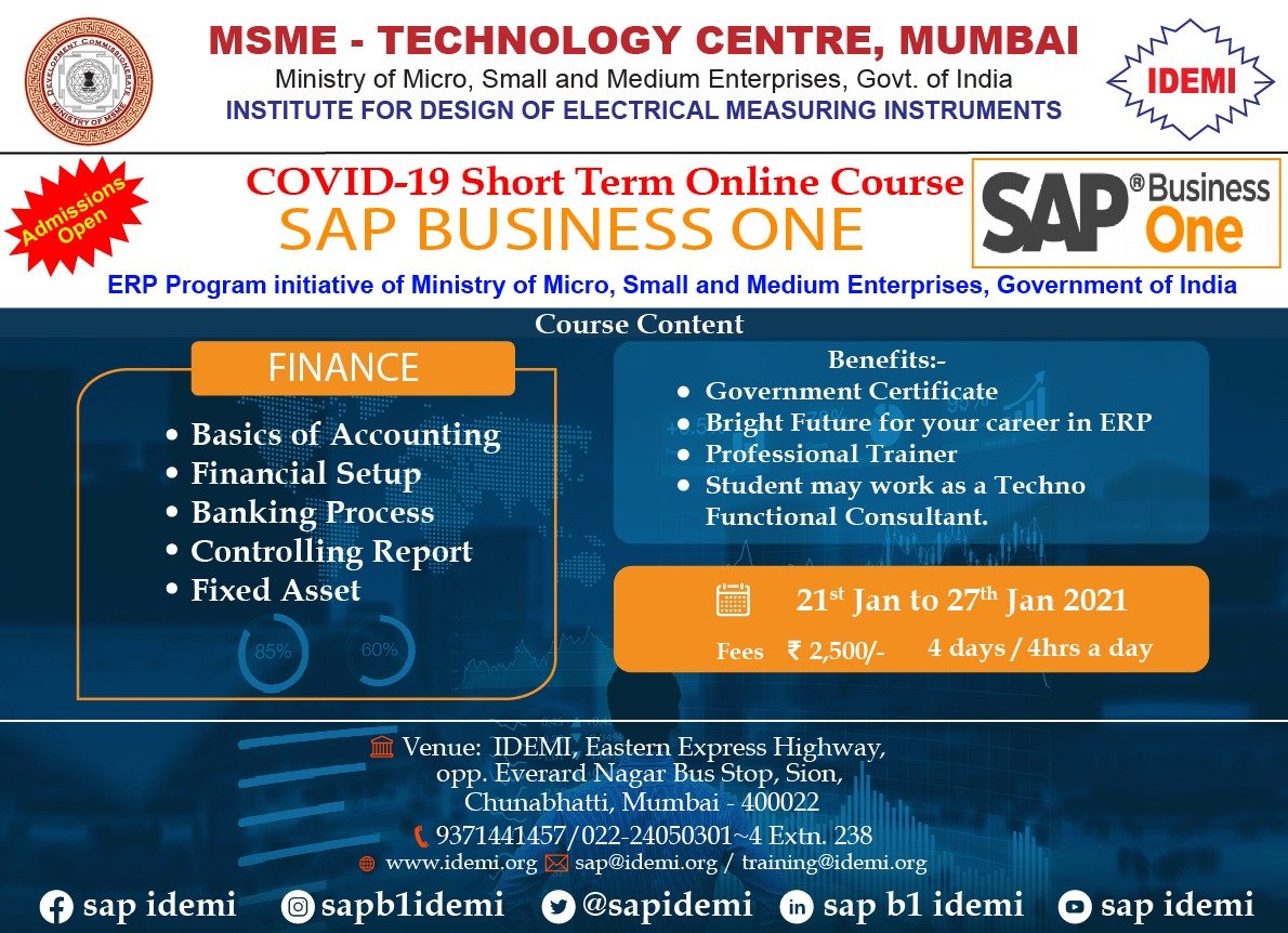idemitc's tweet photo. For more details and to make payment kindly click on link below

https://t.co/fCHRsZ9Bmq

@minmsme @anil_marali @SAPBusinessOne @SAPIndia #BharatERP @sapidemi @idemitc https://t.co/koW9v70LNC