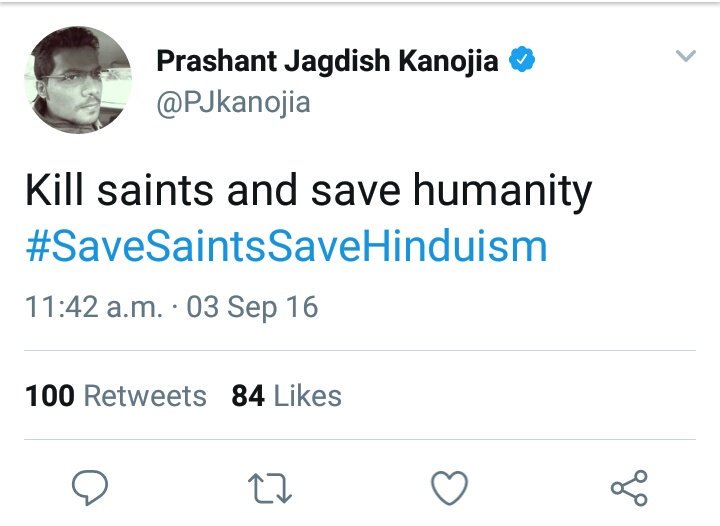 1. Ex PM of Malaysia, tweeted: Muslims have a right to kill millions of French people for the massacres of the past.

2. Swara Bhasker tweeted: Delhi! Get on the streets

3. The Wire's former journalist Prashant Kanojia tweeted: Kill saints.

Why weren't these accounts suspended?