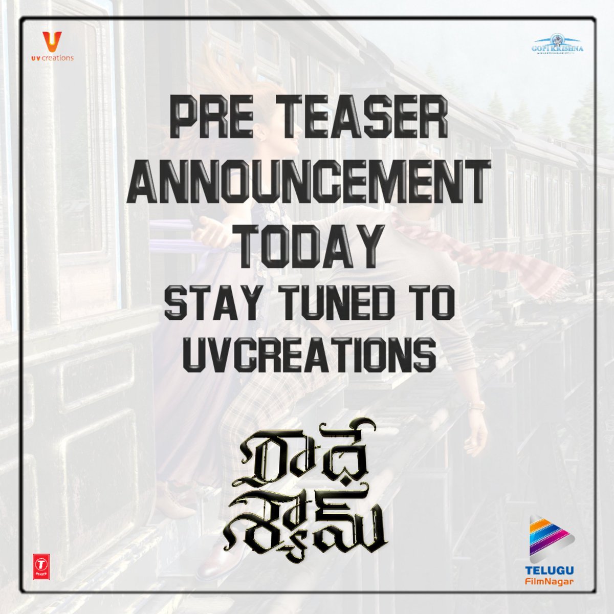 UVCreati0ns's tweet photo. #RadheShyam Pre-Teaser Announcement Today 💥🥳
Stay Tuned To @UV_Creations @director_radhaa 

#RadheShyamTeaser #Prabhas https://t.co/vbIoujRy8b