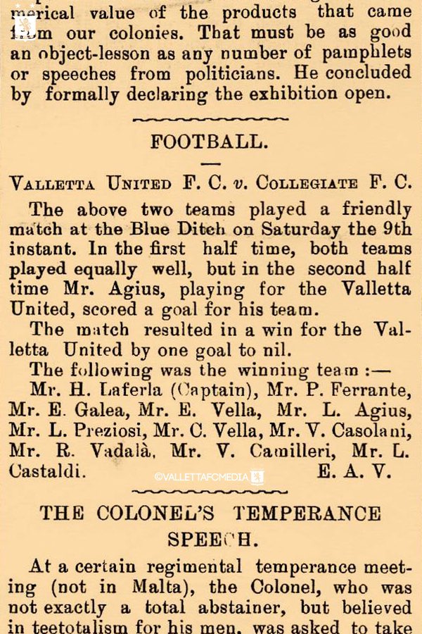 Vallettafcclub's tweet photo. #OTD On this day 9๏ธโฃth January 1904, a group of youngsters, wearing brown shirts with yellow sleeves, met at the Blue Ditch (just outside Bieb il-Bombi) to play a football match.The team was given the name of Valletta United.
#ForzaVallettaCity โช๏ธ๐ด
#NotForEvery1 ๐ฆ https://t.co/UQPZJWW9vL