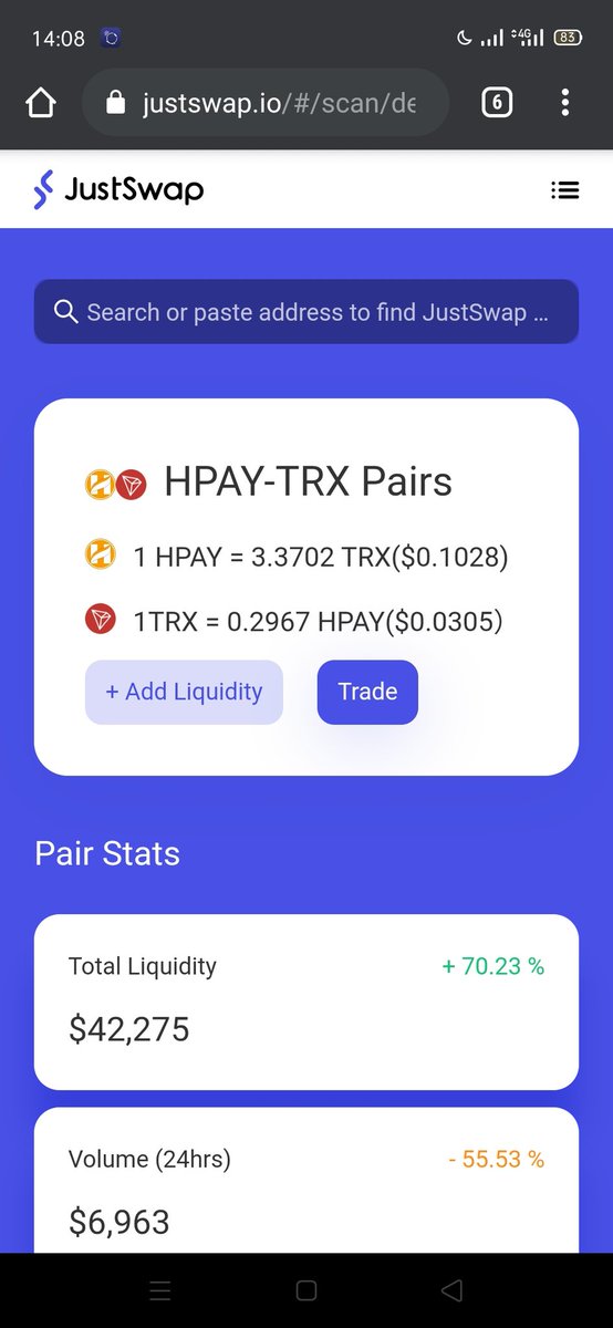 HappyCoinTech's tweet photo. You can find #Hpay on #Justswap here.
https://t.co/NkLuxKbKcP

Be caefull the second scammer Hpay. https://t.co/VllrSBeVly