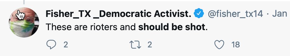 Let's steer away from the dictator's dilemma and find out which verified Twitter users say terrible things. Just type in "should be shot" filter:verified.  #trumpbanned You see my point? (14/....)