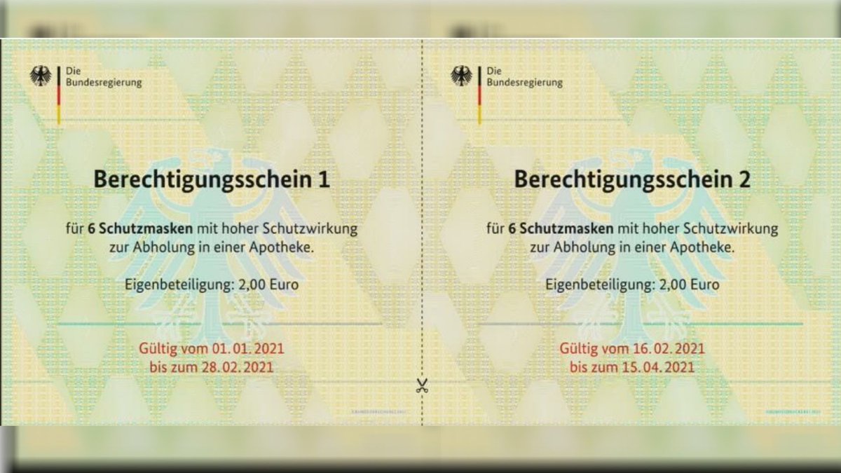 ApothekeAdhoc's tweet photo. Die #Berechtigungsscheine zur Vorlage in der #Apotheke werden zeitnah in den Briefkästen der Anspruchsberechtigten landen. So werden die Masken-#Coupons aussehen. Die Abgabe muss von der Apotheke auf dem Schein dokumentiert werden. #ApoTipp #ACAMüller https://t.co/fsXTUf9qQ2 https://t.co/hW3OV7yI9p