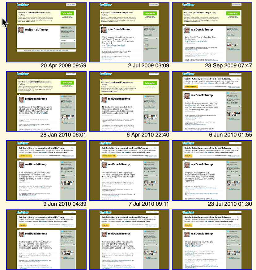 I am glad that Trump tweets are accessible - for future generations (that's why I came up with the idea for  @politwoops). Here are some places where you can do that:  https://www.thetrumparchive.com&nbsp; and  https://archive.is/http://twitter.com/realdonaldtrump and  https://web.archive.org/web/*/twitter.com/realdonaldtrump (16/16)  #TrumpBanned  #TrumpDeleted