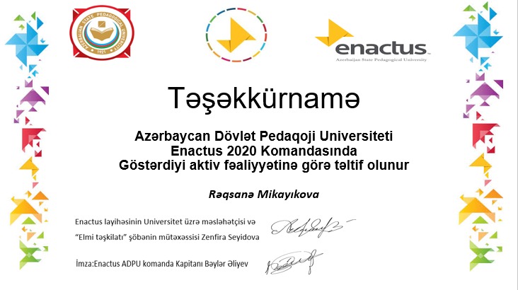 EnactusAspu's tweet photo. İclas sırasında bir-çox müzakirələr aparıldı və layhiyələrlə tanışlıq oldu. Sonda isə 2020 və 2021 üçün aktiv fəaliyyət göstərən tələbələr sertifikatla təltif olundu.
#WeAllWin
#EnactusASPU
#EnactusAzerbaijan https://t.co/6qLb9YQK23