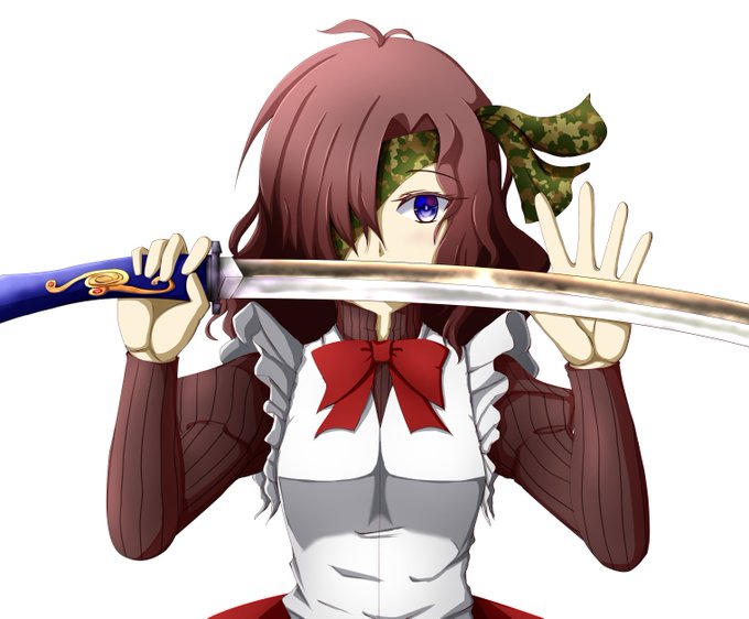 沙穂ちゃん。一旦、いつものメイド服&amp;刀ってスタイルから離れないとダメかな…。 #林トモアキ 