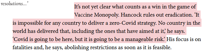 The strategy is about 'manageable risk'. Risk to those that may die or live with the effects of catching Covid, or risk to the Government?