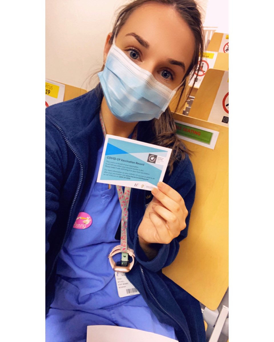 Penny_Mitchell2's tweet photo. Nice treat to receive after a Night Shift 💉🎉 Feeling extremely grateful &amp; privileged to have got my 1st covid vaccine dose this morning. Here’s hoping everyone will be vaccinated very soon 🤞🏼❤️ Thank you @_TheNMH for the incredible, organised system you have in place. 👏🏼💪🏼 https://t.co/S1KFOBhKSJ