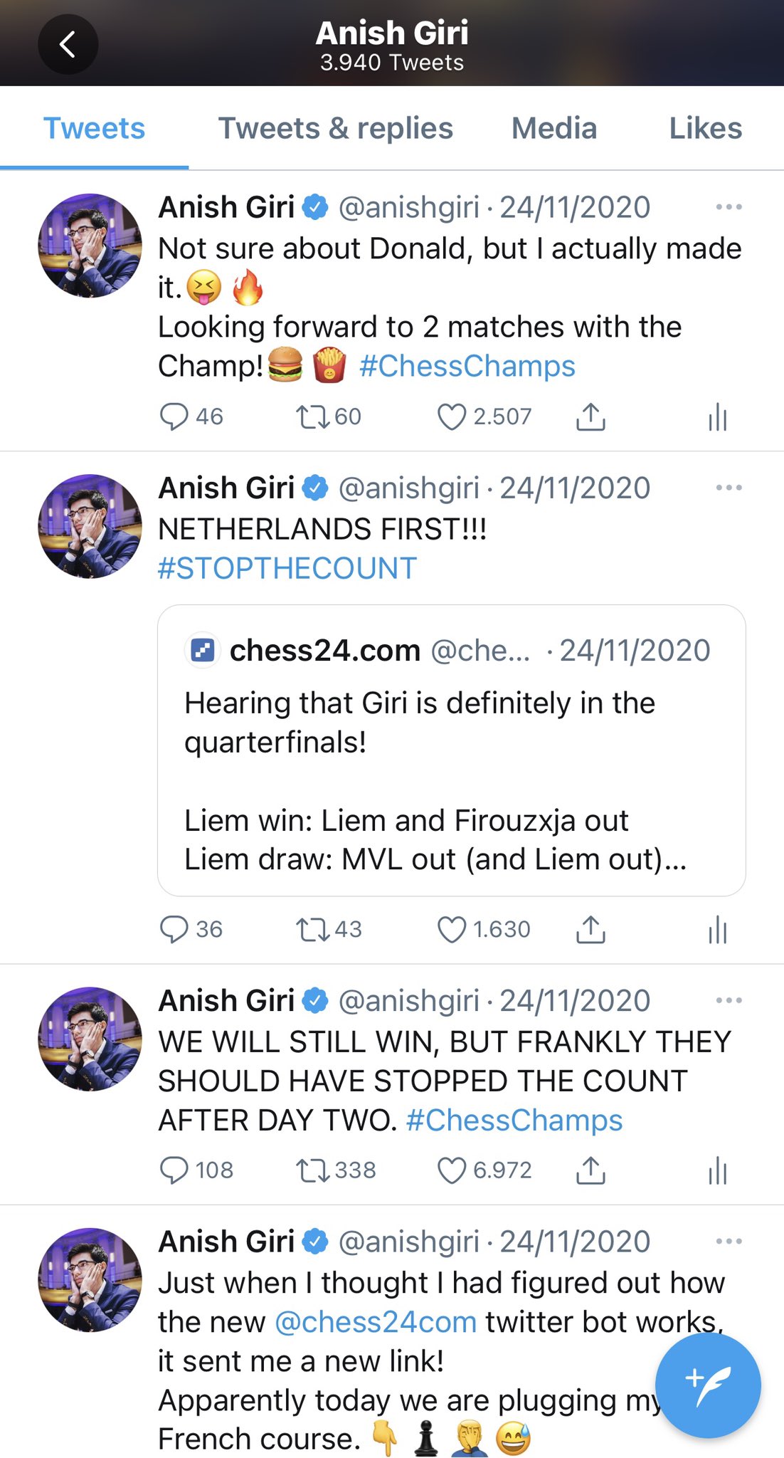 Anish Giri on X: Bio update  / X