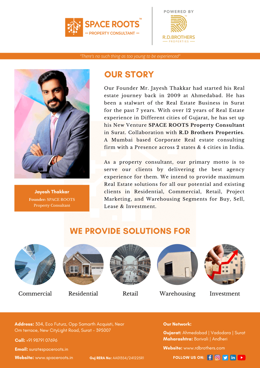SpaceRoots_PC's tweet photo. THERE'S NO SUCH THINGS AS TOO YOUNG TO BE EXPERIENCED..!
#Spaceroots #RDbrothers #OurStory #NewBegining #Realestate #Maharastra #Gujarat #Mumbai #Surat #realtors #residential #commercial #retail #warhousing #preleased #Newbooking #credaisurat #vadodara #ahmedabad #suratproperty https://t.co/uECibamkdQ