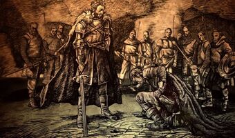 Yet in the end, even the Dreadfort fell before the might of Winterfell, and the last Red King, swore fealty to the King of Winter and sent his sons to Winterfell as hostages, even as the first Andals were crossing the narrow sea in their longships.