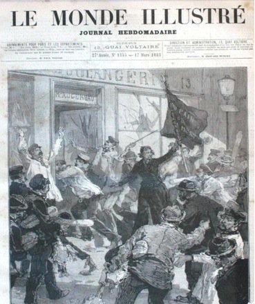 18) Elle l’arbore le 9 mars 1883 lors d’une manifestation au nom des « sans-travail » qui entraine le pillages de trois boulangeries à ParisCe qui lui vaut une nouvelle condamnation à 6 ans de prison. Mais elle est graciée en 1886