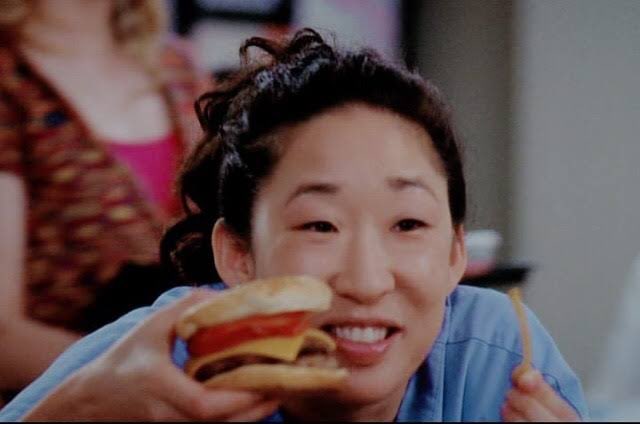 to all my greys moots if you’re having a hard time eating this is a safe thread of some characters eating that helps me :)