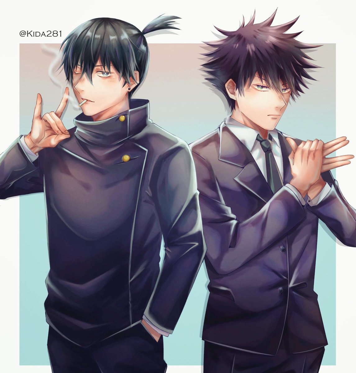 Aki x Fushiguro Exchange outfit 2 👔 #呪術廻戦 #JujutsuKaisen