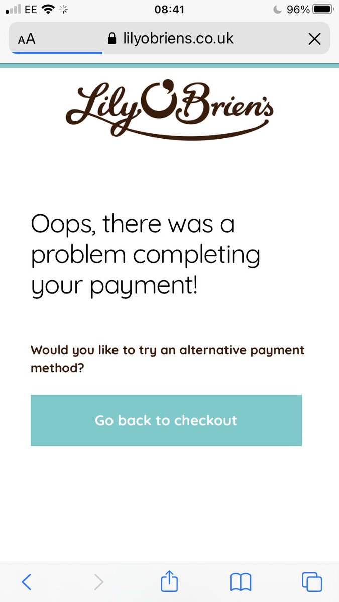Nic_Pittaway's tweet photo. @lilyobriens Hi I’ve managed to place a duplicate order on your website because I kept receiving this message. Can you help please? https://t.co/2Zf3EfYau2