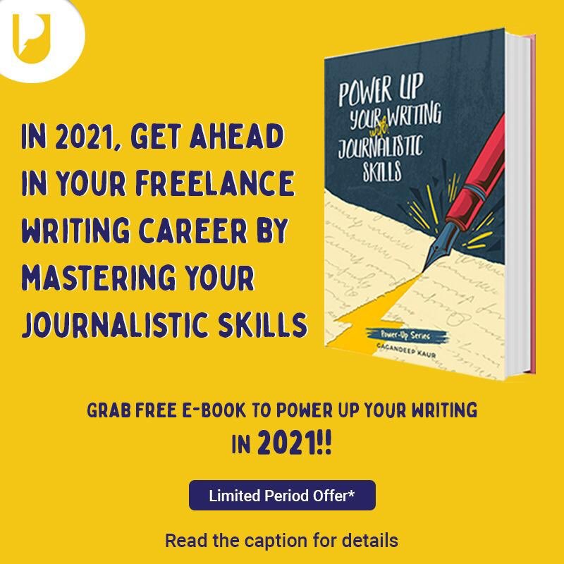 PFreelancing's tweet image. We are offering our e-book, Power Up Your Writing With Journalistic Skills, free for the next five days. So, starting tomorrow, the book normally priced at $2.99 will be available free. 

Register here: powerupfreelancing.com/registration or email us at hello@powerupfreelancing.com
