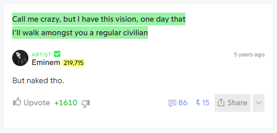 Eminem's Genius annotations still make me laugh to this day 